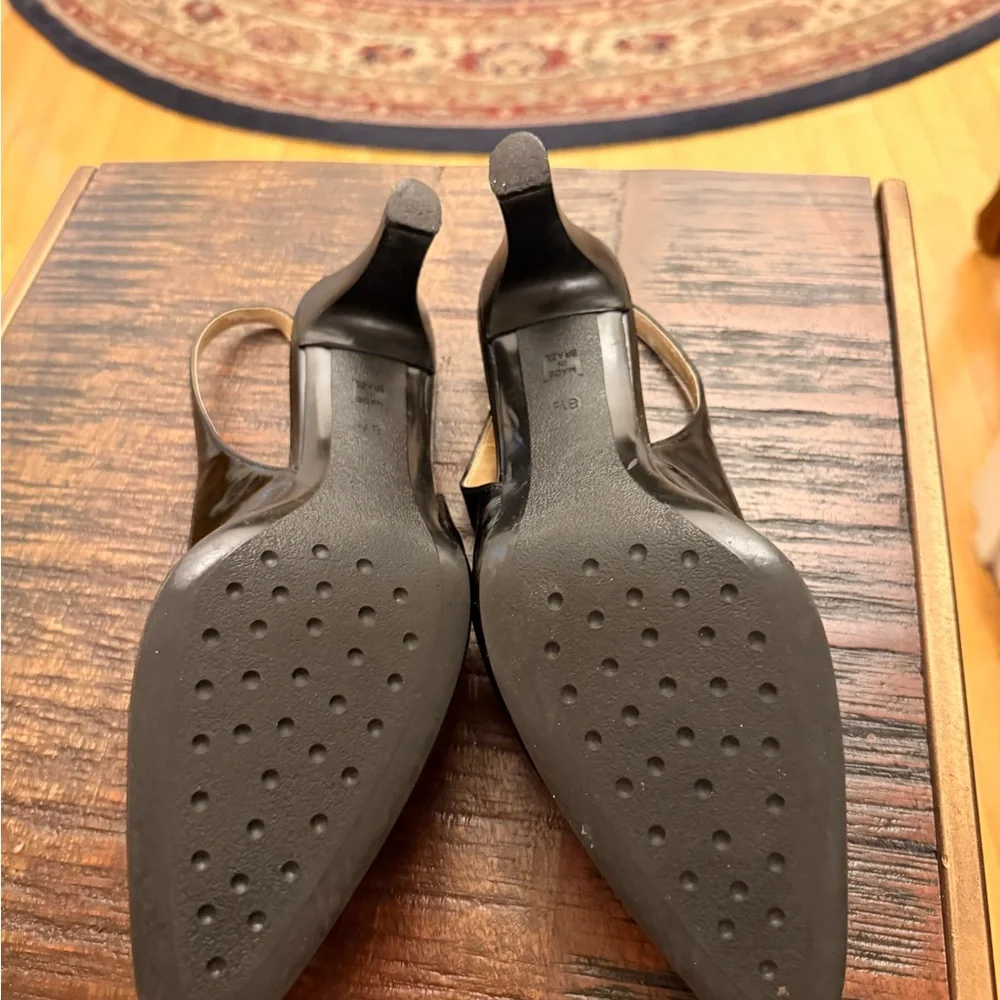 Talbots Black Patent Leather Slingback Heels - Picture 3 of 3